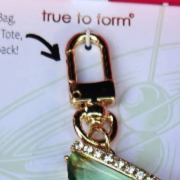 True To Form Rhinestone Glass Martini Keychain Bag Charm w/ Olives - Picture 3 of 6